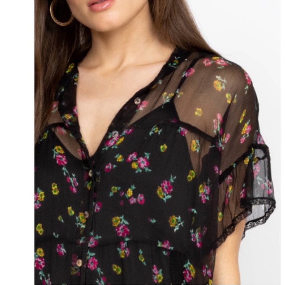 Johnny Was Natalia Sheer Tiered Mini Dress - Picture 4 of 11